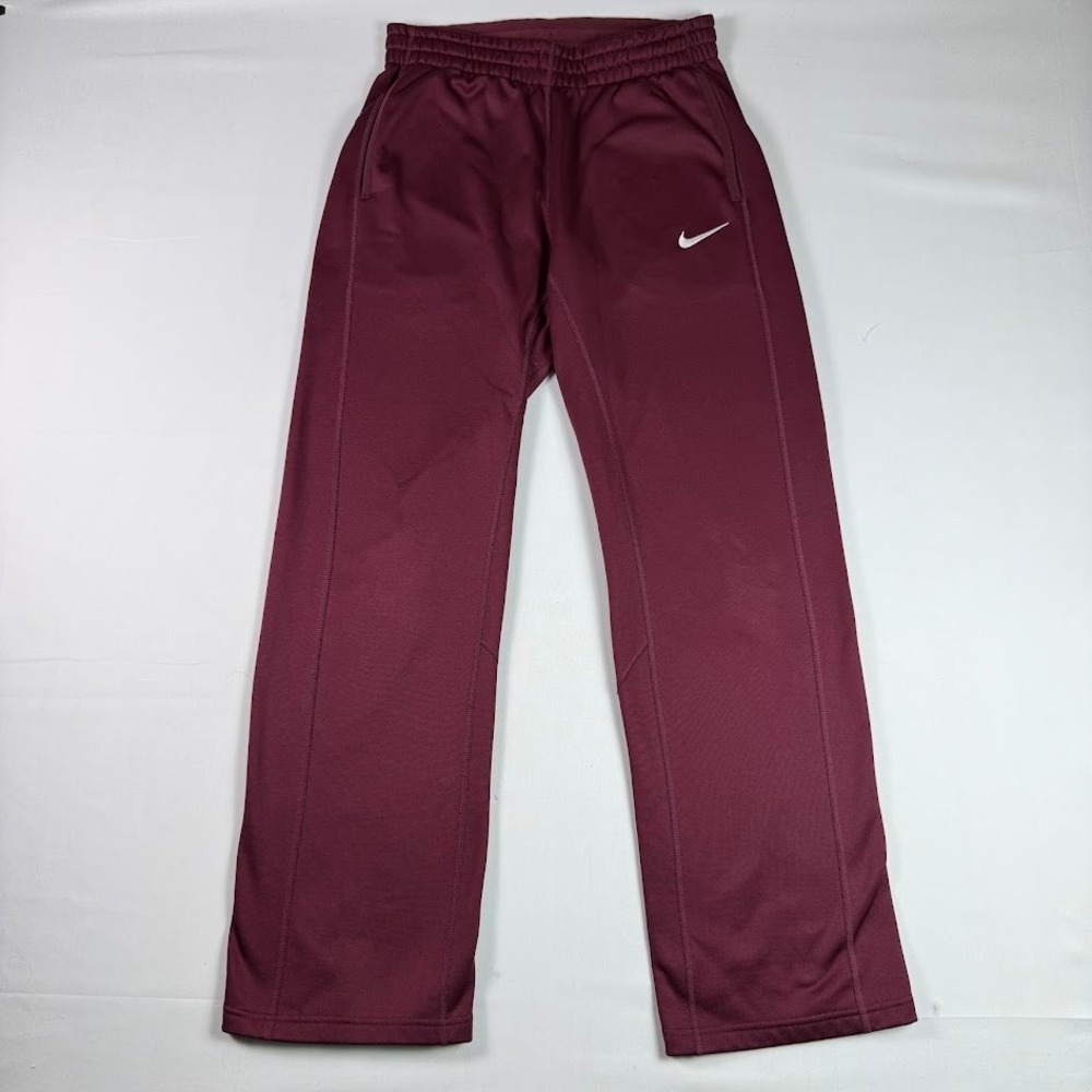 Nike Womens Therma Fit All Time Pant Burgundy Dri-Fit Straight Leg Fleece Small